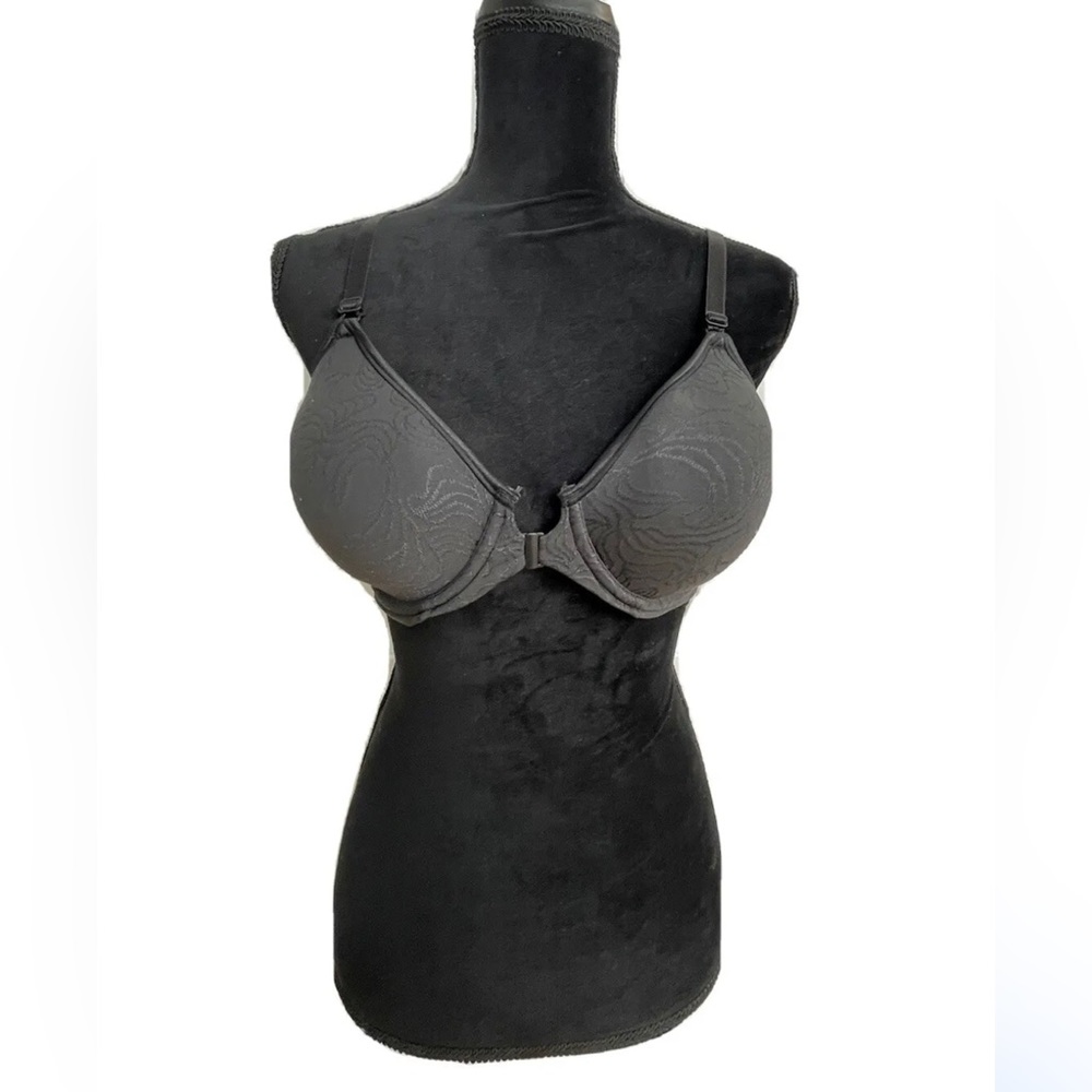 BALI Comfort Revolution Size 36C  Black T-Shirt Front Close Underwire St:3P66